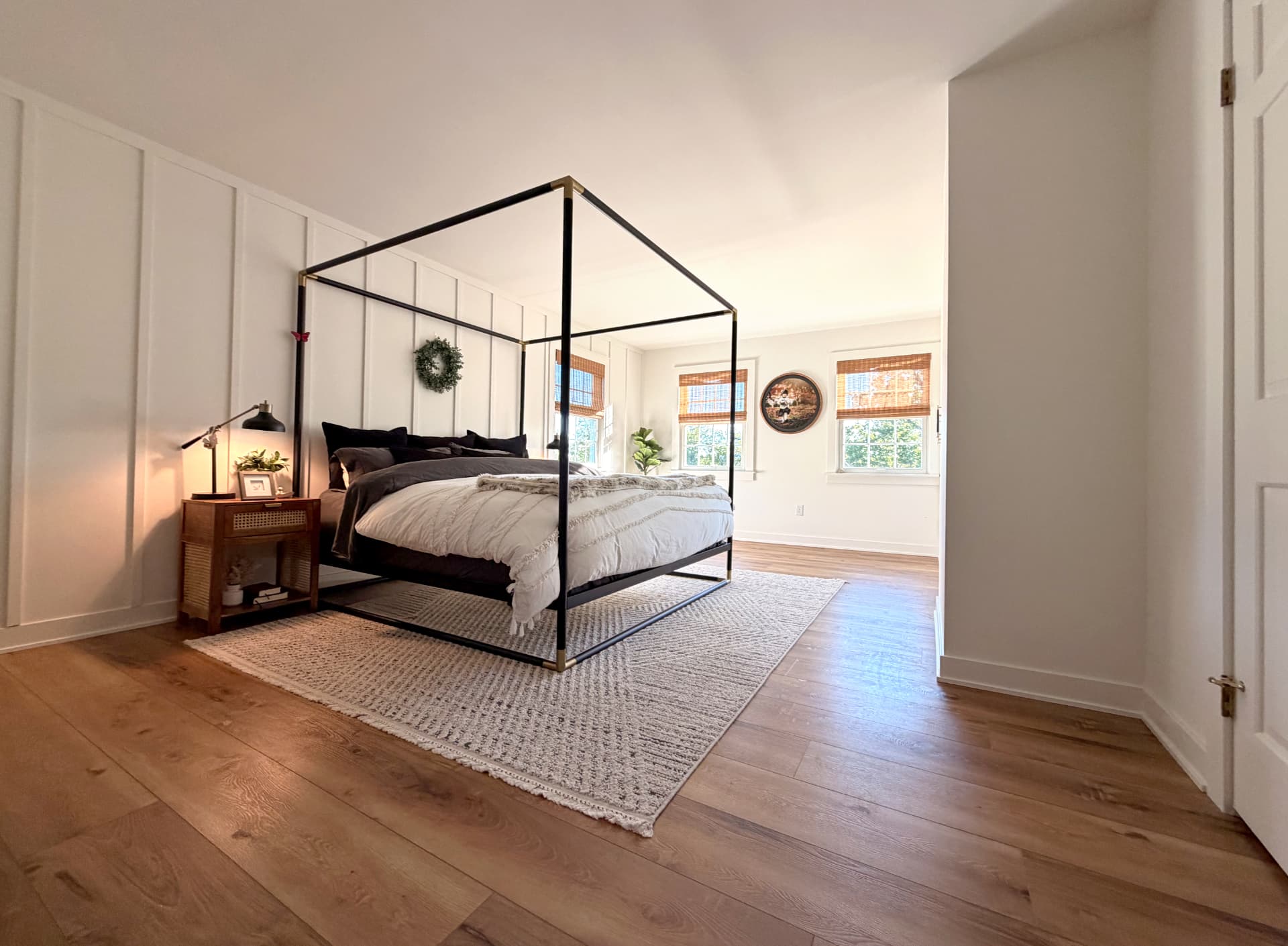 Bright bedroom finished with North Shore Oak flooring
