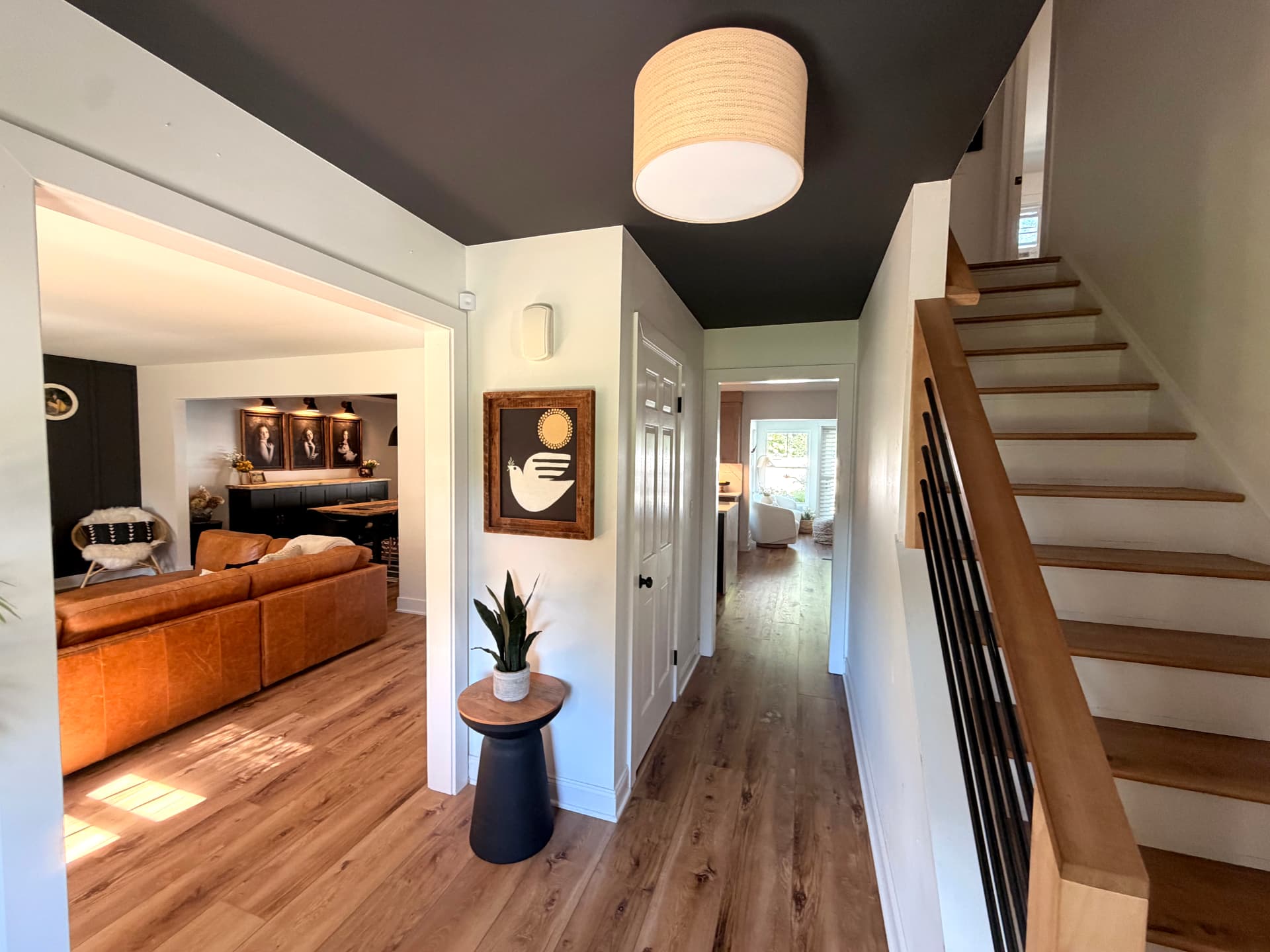 Central hall connecting the kitchen and living spaces