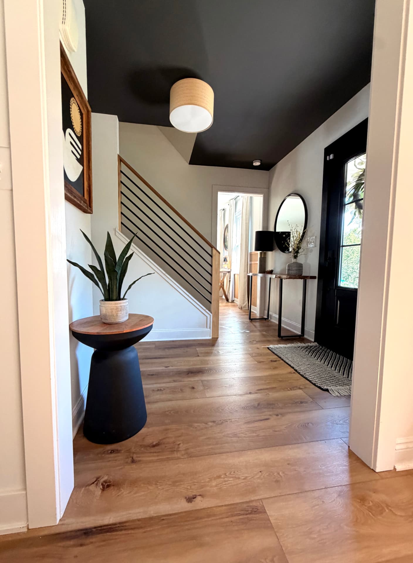 Entry hall with staircase and North Shore Oak flooring