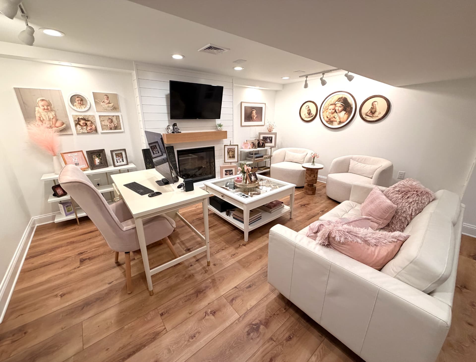 Bright living room with North Shore Oak flooring
